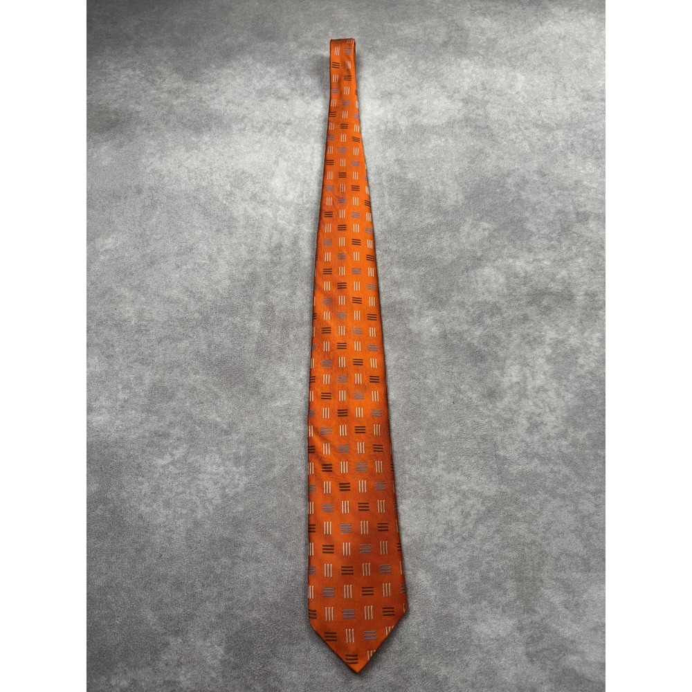 Robert Talbott Best of Class Orange Silk Geometric Handsewn Tie Made in USA